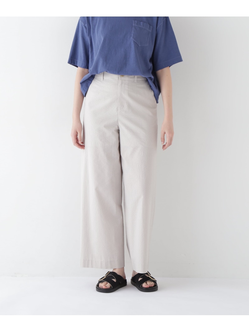【SALE／28%OFF】◆シアサッカーストライプセミワイドパンツ human woman ヒューマン ウーマン パンツ その他のパンツ ネイビー【RBA_E】【送料無料】[ Fashion] 11,282円