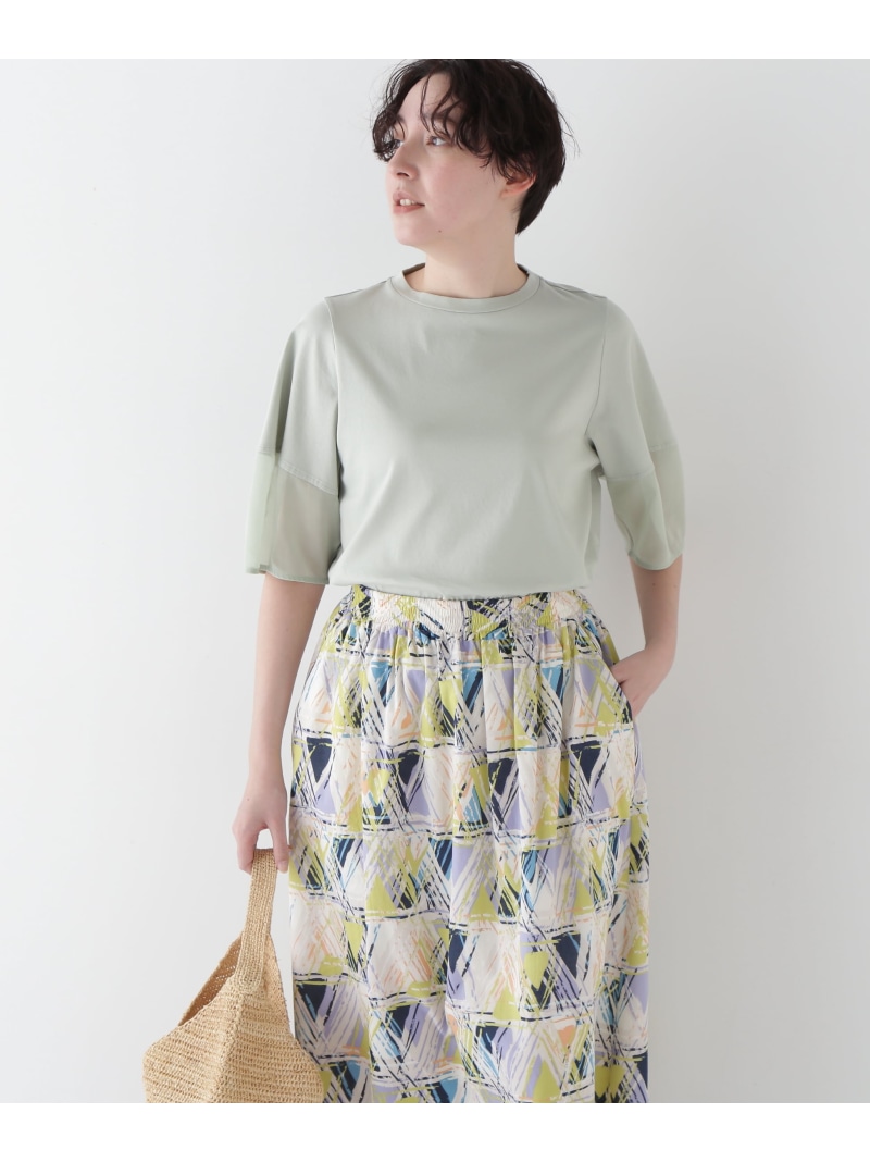 【SALE／30%OFF】◆アードッキングモックネックカットソープルオーバー human woman ヒューマン ウーマン トップス カットソー・Tシャツ ネイビー グリーン【RBA_E】【送料無料】[ Fashion]