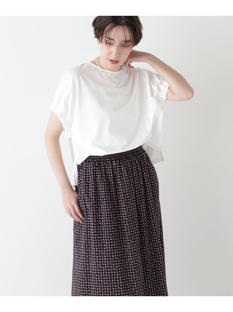 【SALE／30%OFF】◆ハイゲージプレーティング天竺プルオーバー human woman ヒューマン ウーマン トップス カットソー・Tシャツ ホワイト ブルー【RBA_E】【送料無料】[ Fashion]