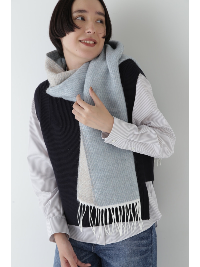 【SALE／55%OFF】バイカラーモヘヤミックスストール human woman ヒューマン ウーマン ファッション雑貨 スカーフ・バンダナ ホワイト【RBA_E】【送料無料】[ Fashion]
