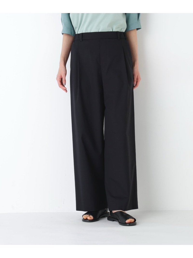 麻混ドビーストレッチウェストゴムパンツ human woman ヒューマン ウーマン パンツ その他のパンツ ブラック グレー【先行予約】*【送料無料】[ Fashion]