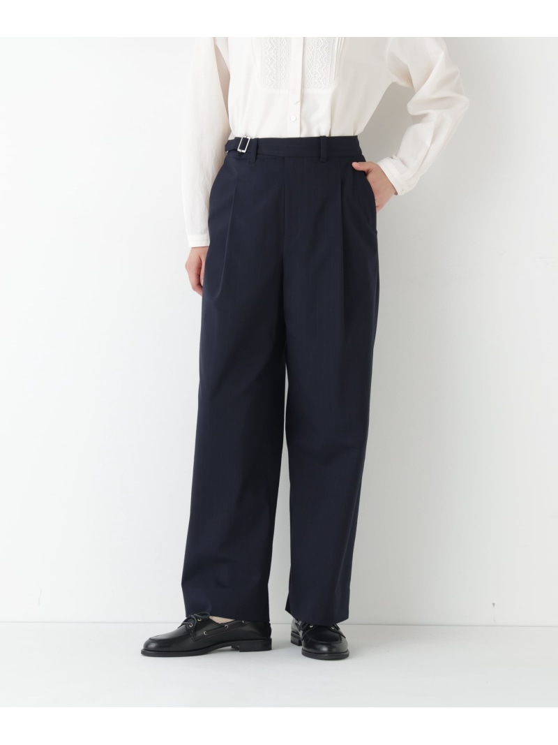 ◆TRチェックタックワイドテーパードパンツ human woman ヒューマン ウーマン パンツ その他のパンツ ネイビー【送料無料】[ Fashion]