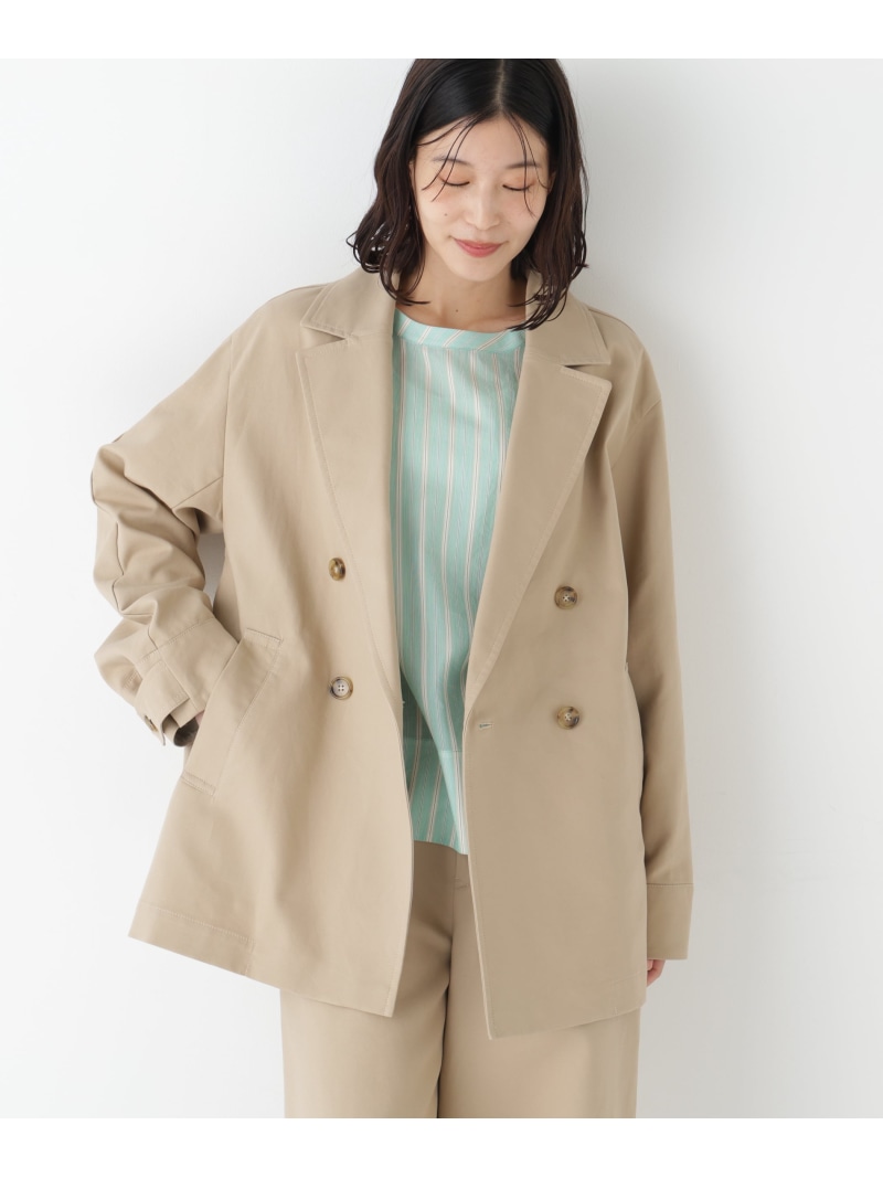 【SALE／20%OFF】◆チノミディトレンチ human woman ヒューマン ウーマン ジャケット・アウター テーラードジャケット・ブレザー ネイビー ベージュ【RBA_E】【送料無料】[ Fashion]