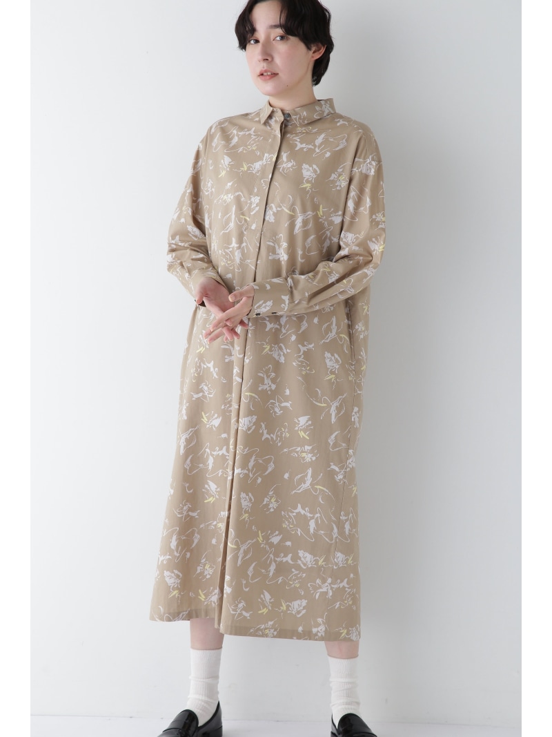 【SALE／60%OFF】◆ペイントPTシャツワンピース human woman ヒューマン ウーマン ワンピース・ドレス ワンピース ブルー ベージュ【RBA_E】【送料無料】[ Fashion]｜human woman／ヒューマン ウーマン
