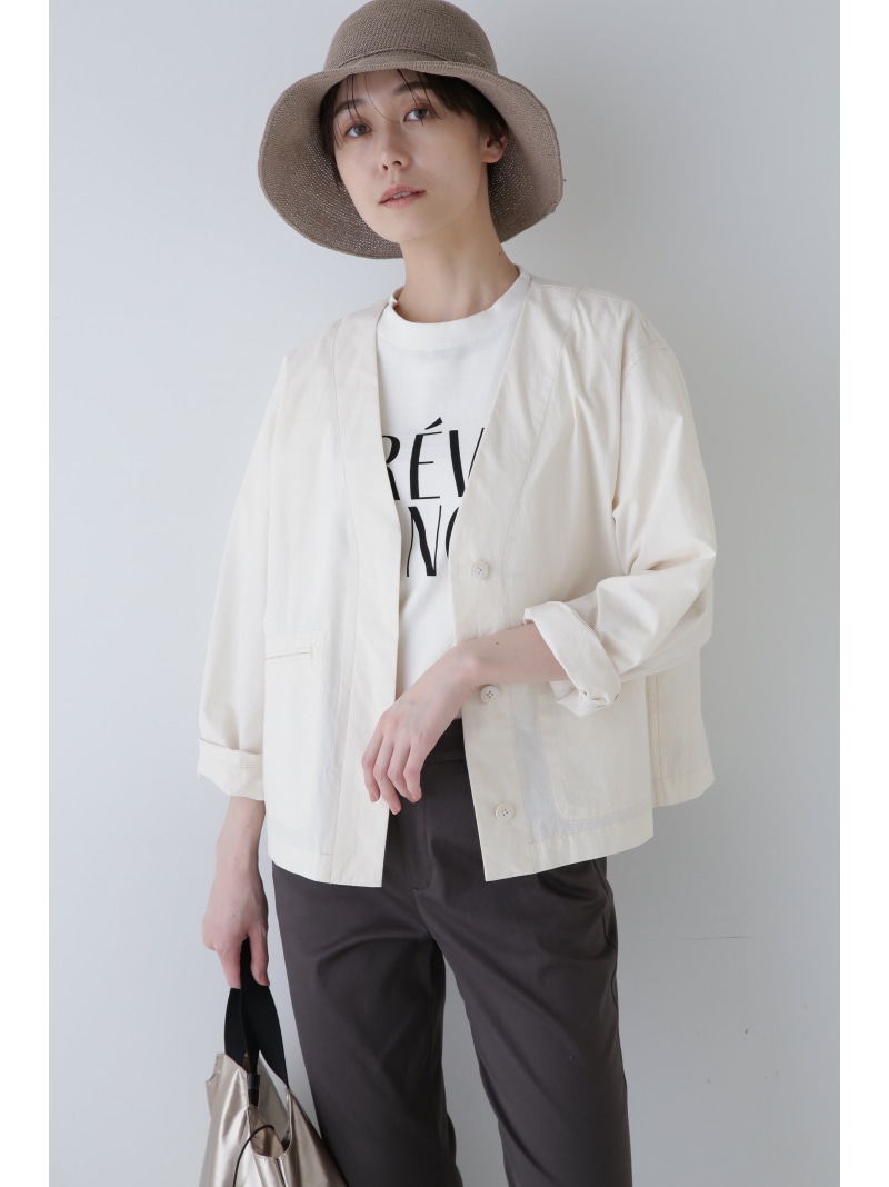【SALE／60%OFF】◆リサイクル混コットンウェザーブルゾン human woman ヒューマン ウーマン トップス シャツ・ブラウス ブラウン ホワイト【RBA_E】【送料無料】[ Fashion]｜human woman／ヒューマン ウーマン