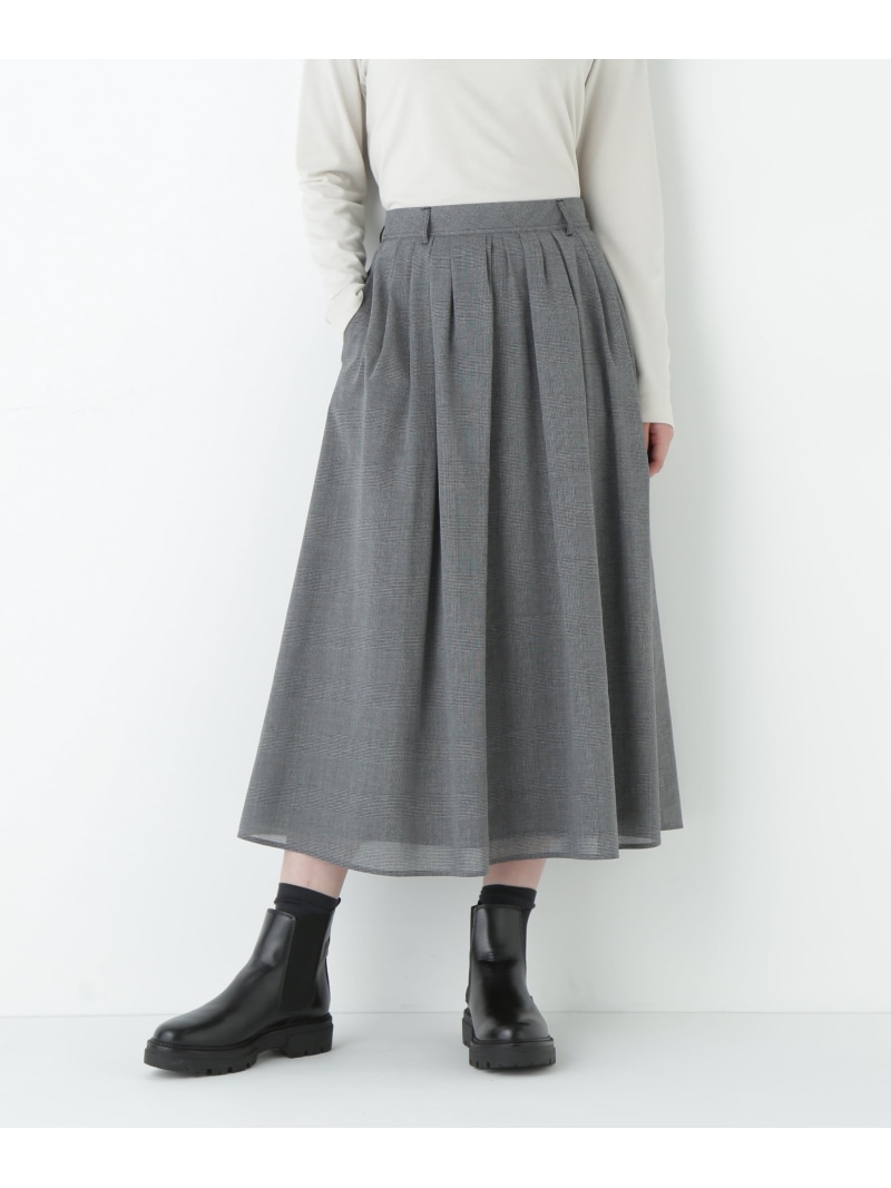 【SALE／28%OFF】TR強撚トロタックフレア human woman ヒューマン ウーマン スカート その他のスカート ブラック【RBA_E】【送料無料】[ Fashion]