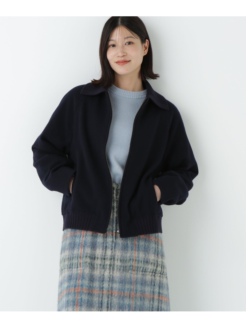 【SALE／20%OFF】Wメルトンショートジップブルゾン human woman ヒューマン ウーマン ジャケット・アウター ブルゾン・ジャンパー ネイビー【RBA_E】【送料無料】[ Fashion]｜human woman／ヒューマン ウーマン