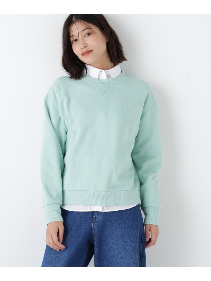 ◆ロゴ刺繍カラースウェット human woman ヒューマン ウーマン トップス カットソー・Tシャツ ベージュ ブルー グリーン【送料無料】[ Fashion]