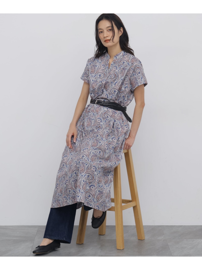 ◆タナローンリバティフレンチスリーブワンピース human woman ヒューマン ウーマン ワンピース・ドレス ワンピース ピンク カーキグリーン【先行予約】*【送料無料】[ Fashion]｜human woman／ヒューマン ウーマン