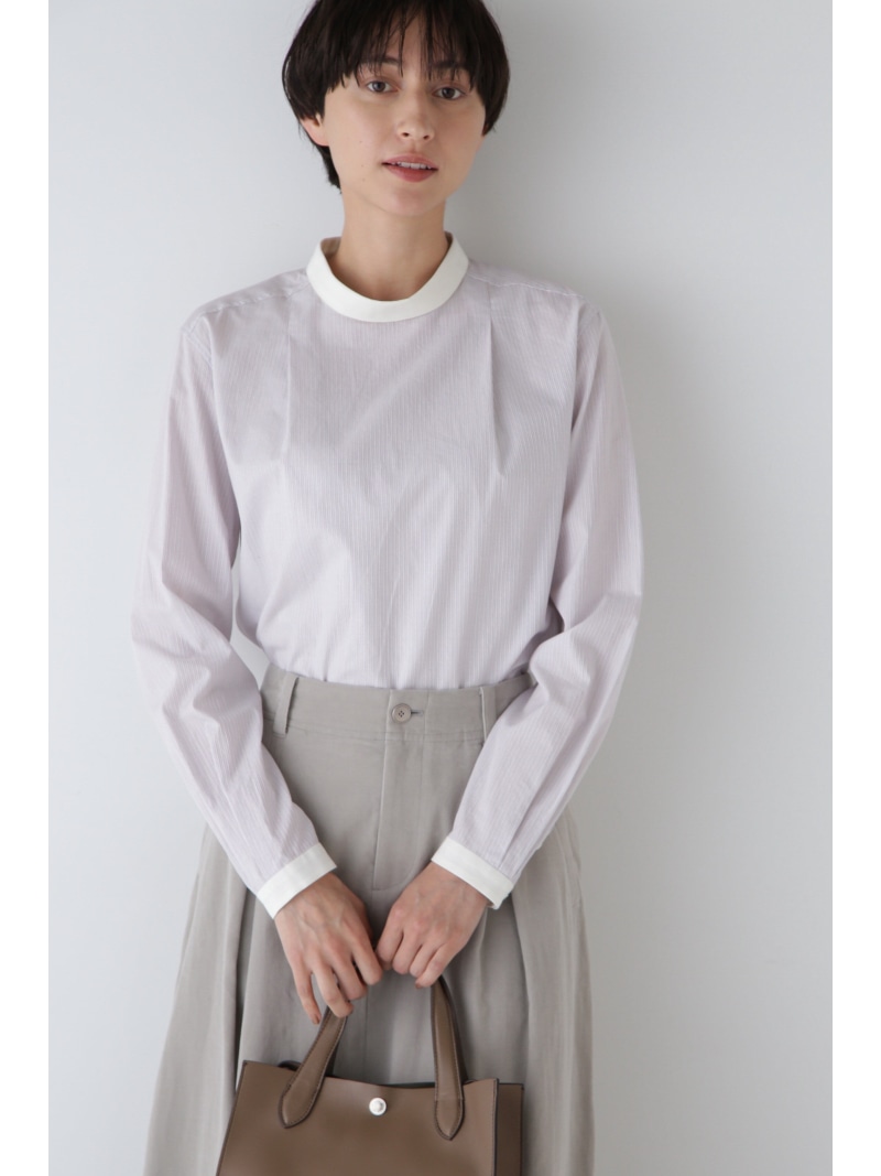 【SALE／55%OFF】◆シルプレシュランクストライプブラウス human woman ヒューマン 成人女性 トップス ティーシャツ・トップ 赤いこと 黄色【RBA_E】【貨物輸送無料】[ Fashion]
