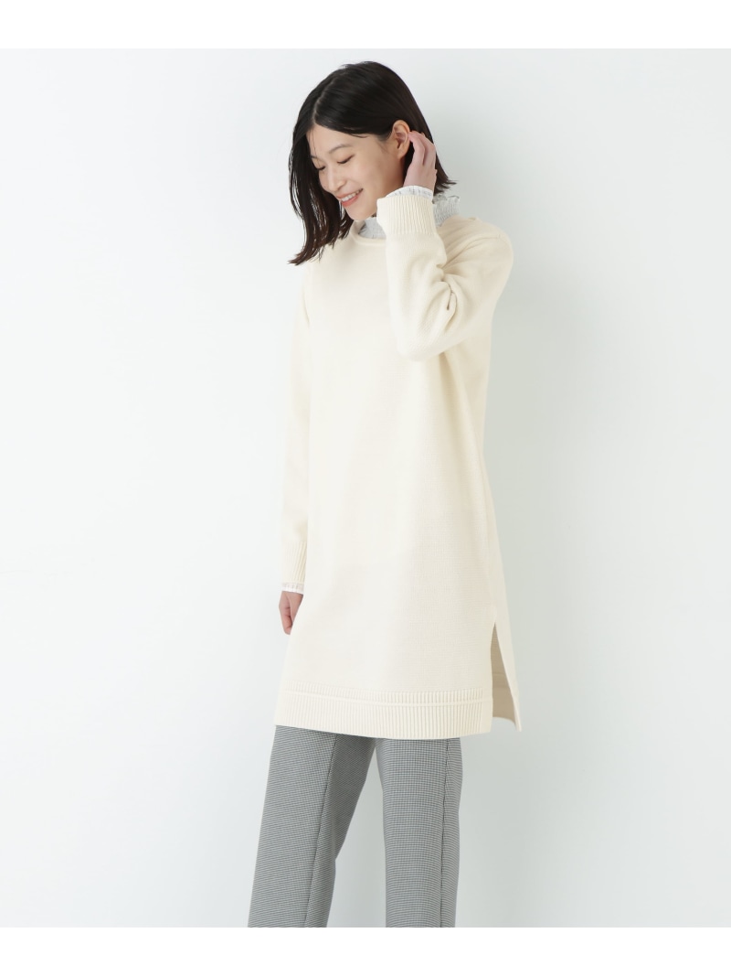 【SALE／55%OFF】度違い天竺ミニワンピース human woman ヒューマン ウーマン ワンピース・ドレス ワンピース ブラウン ホワイト【RBA_E】【送料無料】[ Fashion]｜human woman／ヒューマン ウーマン