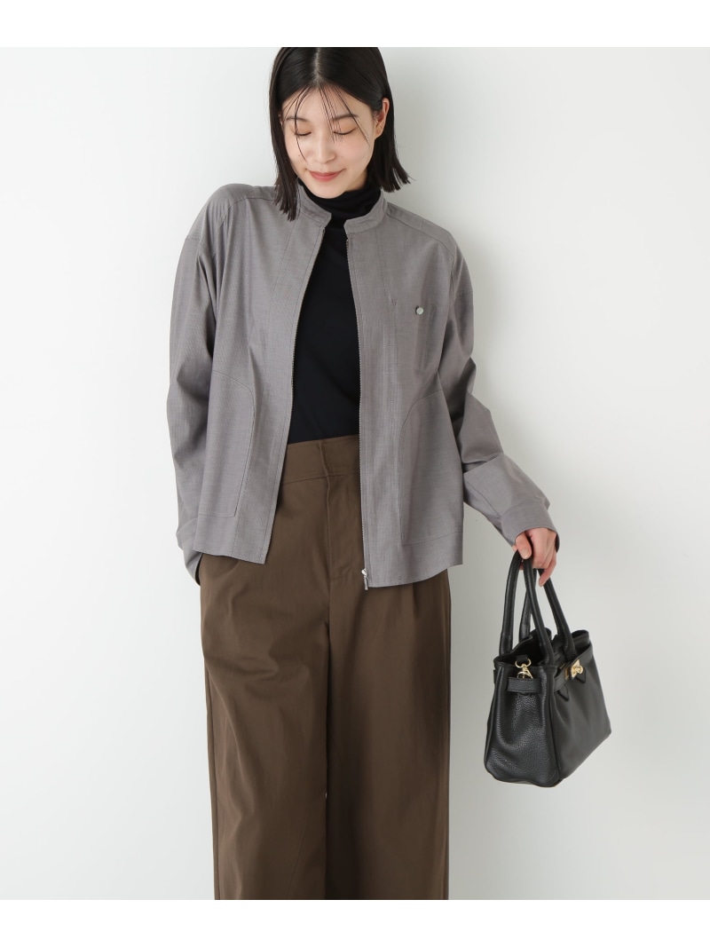 【SALE／50%OFF】◆ツイルストライプジップシャツブルゾン human woman ヒューマン ウーマン トップス シャツ・ブラウス ネイビー ブラウン【RBA_E】【送料無料】[ Fashion] 9,108円