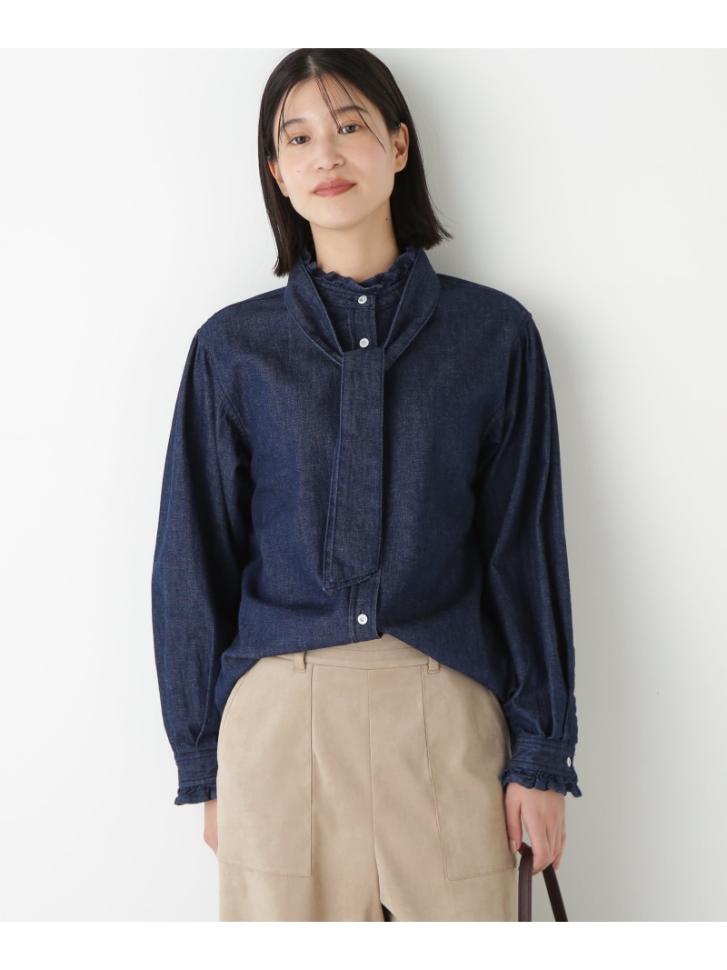 【SALE／46%OFF】◆デニムボウタイブラウス human woman ヒューマン ウーマン トップス シャツ・ブラウス【RBA_E】【送料無料】[ Fashion] 8,732円