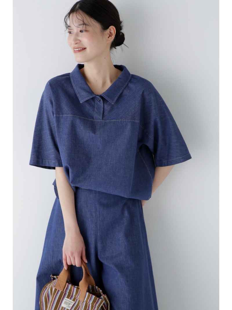 【楽天市場】【SALE／28%OFF】 ライトオンスデニムブラウス human woman ヒューマン ウーマン トップス シャツ・ブラウス ...