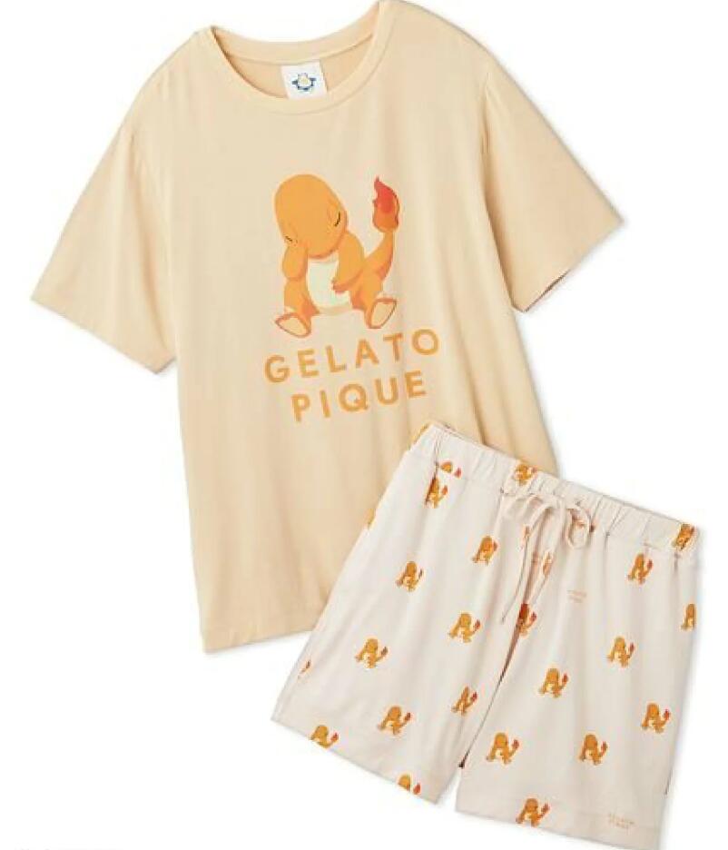 ジェラピケ ポケモン ヤドン Tシャツ＆ショートパンツセット gelato pique】ベビモコ ヤドン パーカ＆ショートパンツセット