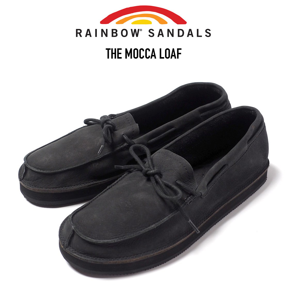 Rainbow Sandals 虹霓サンダル The Mocca Loaf モカローファー プレミアヌバックレザー Black Eurovisionbd Com