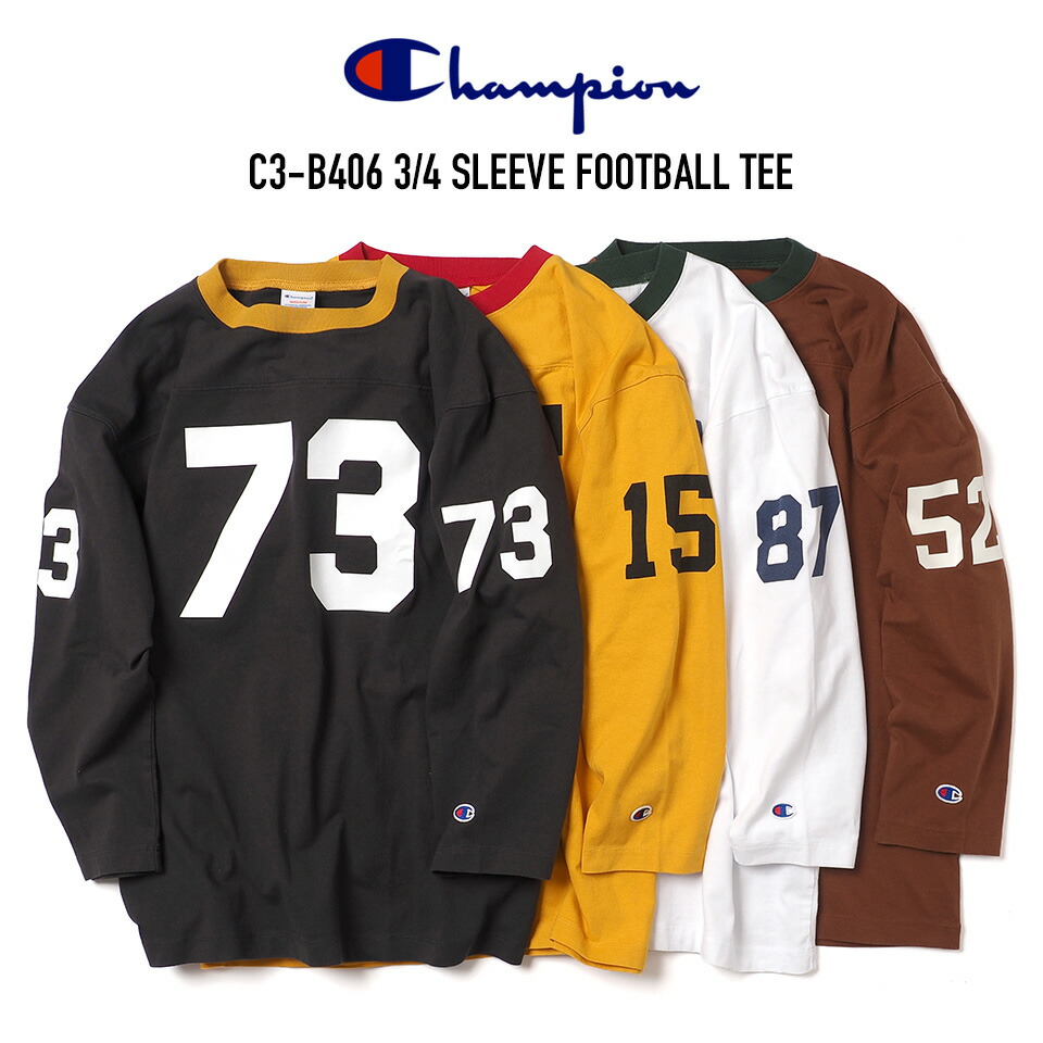 楽天市場】Champion (チャンピオン) 3/4スリーブフットボールTシャツ