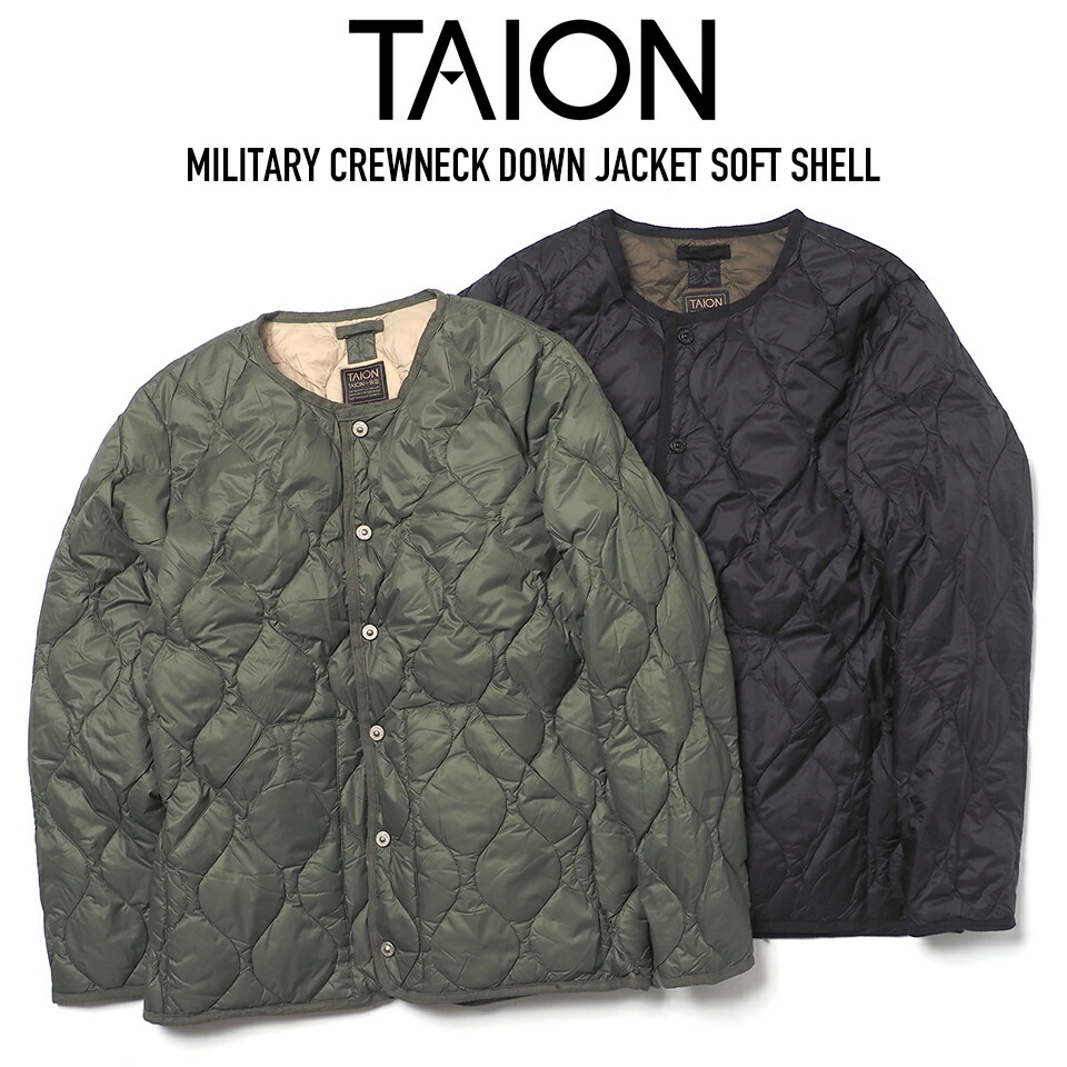 TAION (温度 / タイオン) 104ALSBML-1 MILITARY CREWNECK DOWN JACKET SOFT SHELL ミリタリークルーネックダウンジャケットソフトシェル