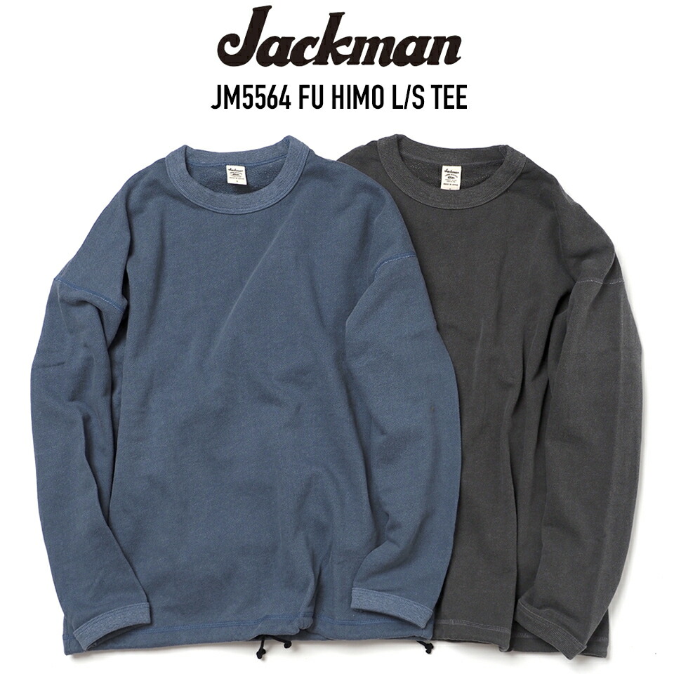 JACKMAN (手玉マン) JM5564 FU HIMO L/S TEE ヒモ 長袖プルオーバー 絵の具刷り上げる フェイド
