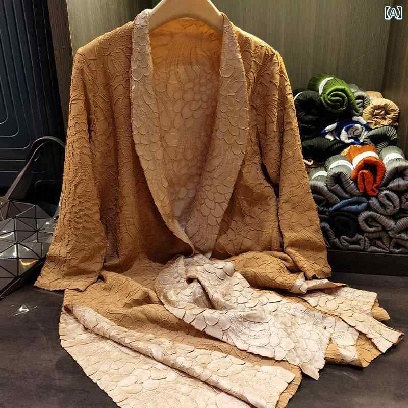 レディース 秋冬 長袖 ミドルロング トレンチコート リバーシブル 刺繍 プリーツ カーディガン スタイル スタイリッシュ アウター コーディネート しやすい 暖か 素材｜新風堂