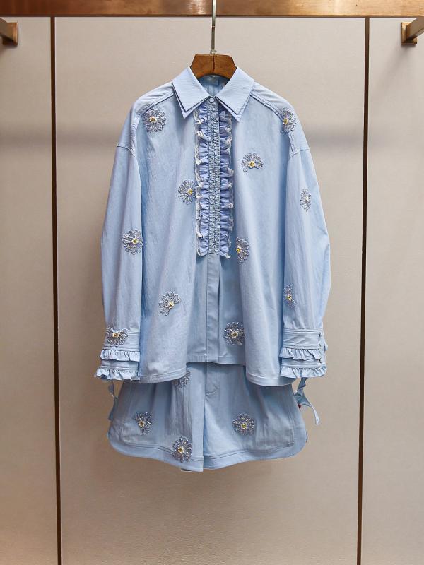 レディース セットアップ 上衣 深 セン 南 油 飛び切り 成人女性服 25 春 フランス共和国 耳あたらしい小 デイジー スピード競技 上衣 ズボン下 背広 成人女性