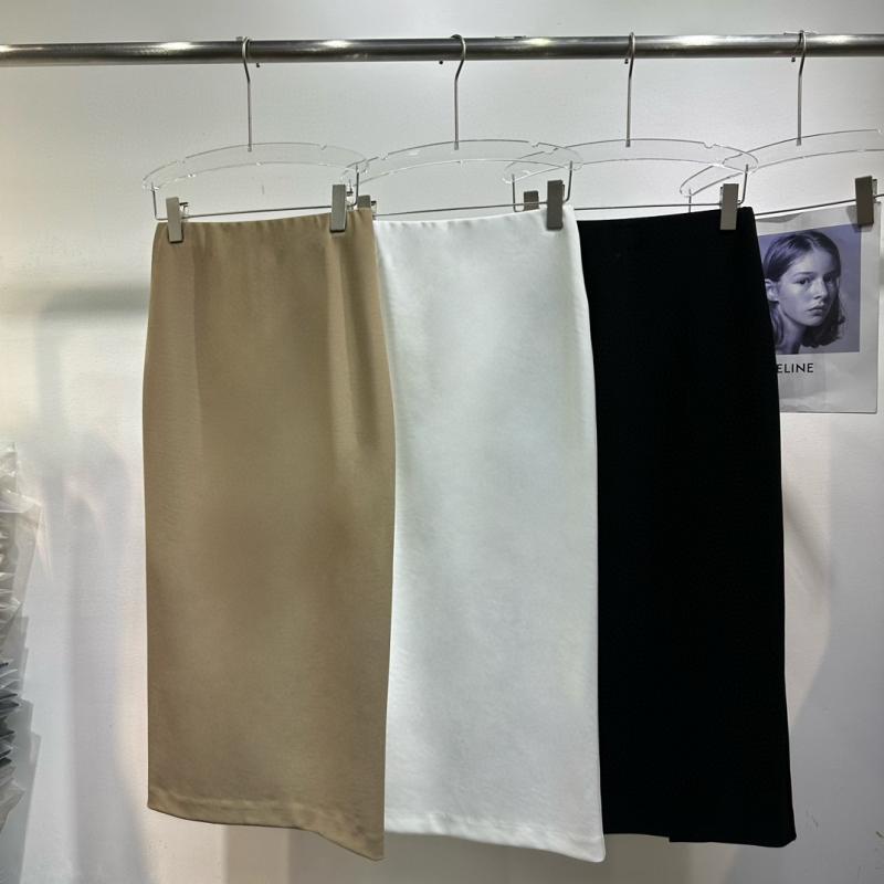 スカート 女性用 春夏 ホワイト スリット ペンシル ロング丈 エレガント タイト 上品 洗練 ミディ丈 コーディネートしやすいx2|新風堂
