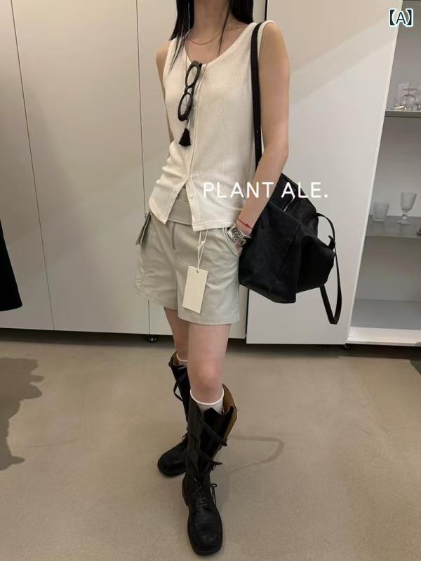 ホットパンツ レディース 夏用 ハイウエスト ベルト付き 工装風 カジュアル 欧米スタイル おしゃれ セクシー ショートパンツ デニム風 軽量 伸縮性 吸湿速乾 ビッグシルエット ブラック ピンク系