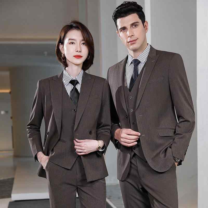 レディース 職業スーツ 墨緑 ビジネスセット ジャケット パンツ ユニセックス 通勤用 営業ウェア ゆったり 着痩せ 体型カバー 軽量 ストレッチ｜新風堂