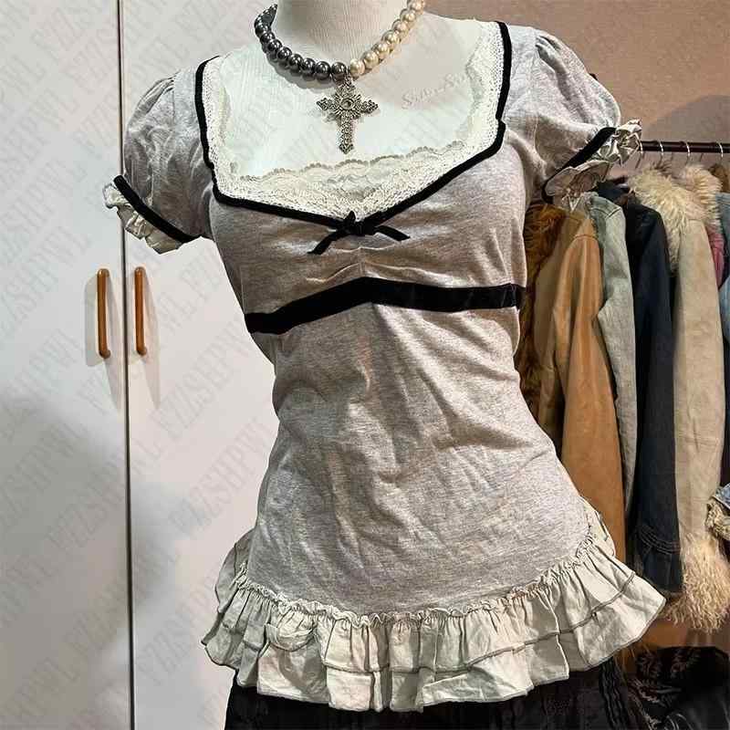 ブラウス レディース 夏用 スリムフィット 甘辛 ウエストイン レース スカート裾 軽量 伸縮性 接触冷感 吸湿速乾 カジュアル デート 普段使い