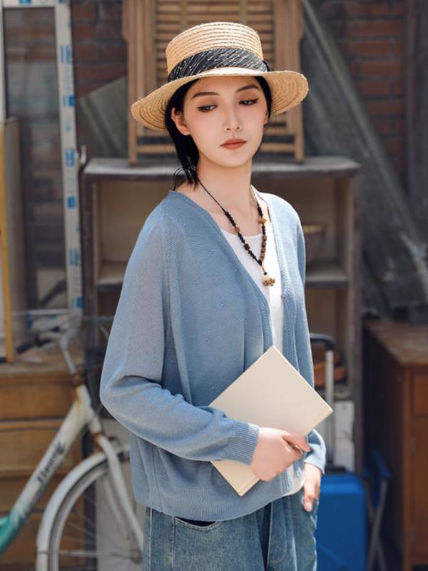 シャツ レディース 夏用 リネン 麻 UVカット ショール 付き ゆったり フィット カジュアル ボヘミアン 針織 トップス 通気性 軽量 ナチュラル 防紫外線 吸湿性