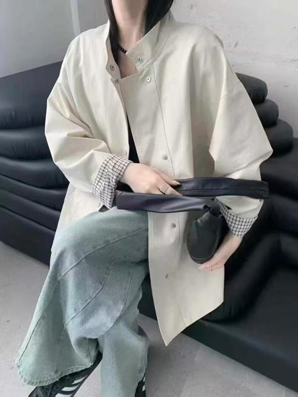 レディース コート 韓国 ブリティッシュスタイル 中長丈 トレンチコート 春秋 レトロ シンプル 百搭 高級感 軽量 伸縮性 通勤用 普段使い アウトドア 再生繊維
