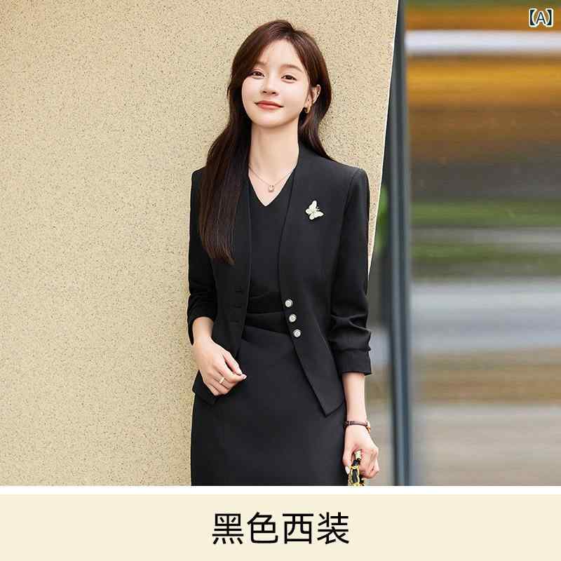 レディース 長袖 ブレザー 通勤用 ジャケット ビジネスウェア オフィス 職業服 正装 アウター 仕事着