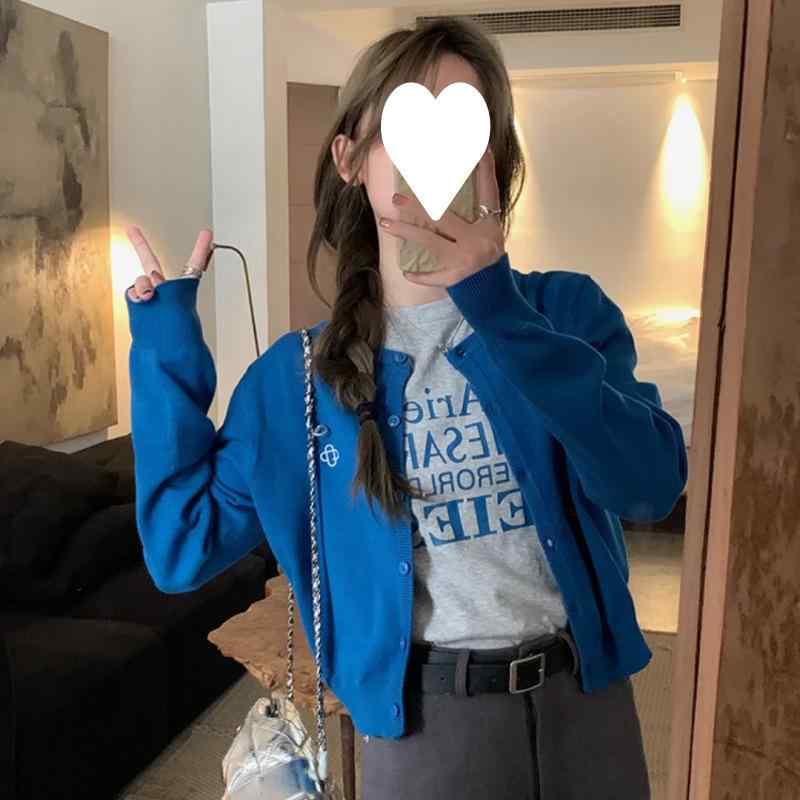 編み物 ジレー レディース 韓国 刺しゅう 遊撃手丈 丸首 宝藍色 色ざし映え か細い成り行き 低身たけ相応う 愛想のいい 翰林院風 パステル色の トップス 軽さ 綿混