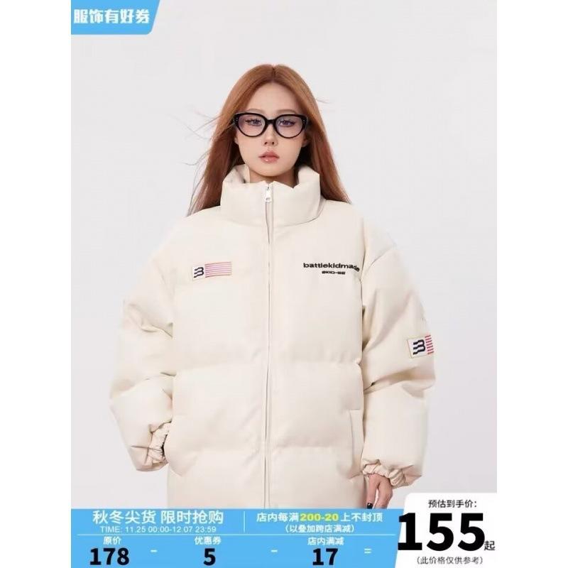 アウター レディース 秋冬 厚手 合成皮革 コットン ボンバージャケット アメリカン フラッグ 柄 国風 通勤 普段使い 軽量 伸縮性