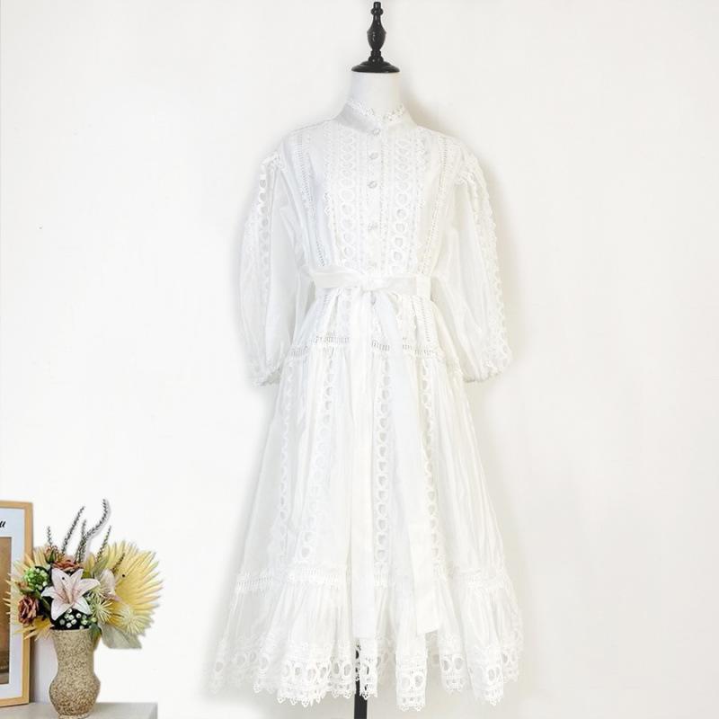 レディース ワンピース フレンチ レトロ 宮廷風 刺繍 レース フレアスカート パーティー用 高級感 フォーマルドレスx2|新風堂