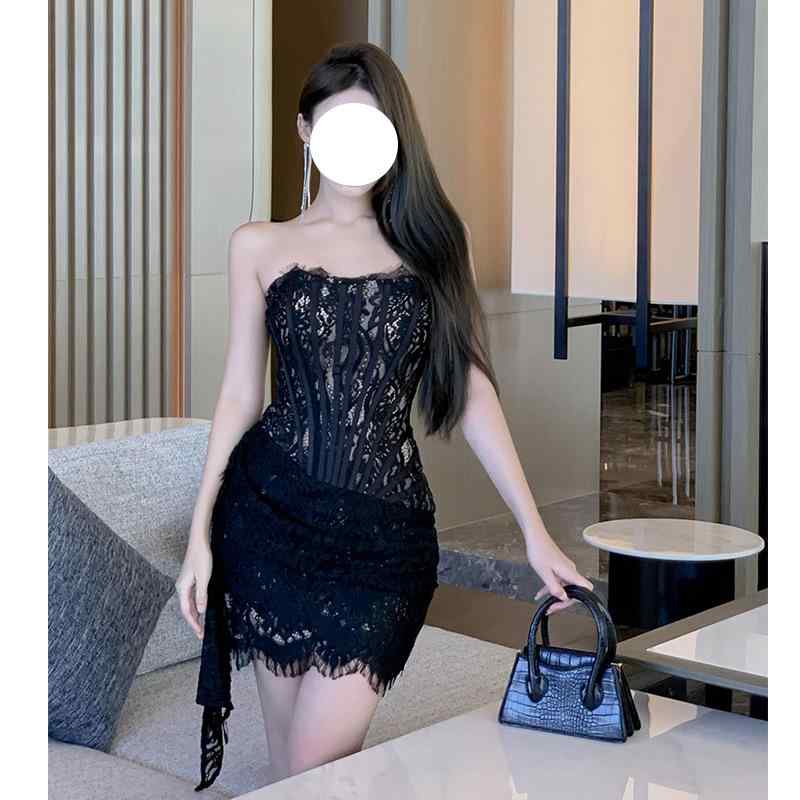 レディース ワンピース ストラップレス 繊細 レース ボーン入り ウエストシェイプ タイトフィット 白 ミニドレス セクシー パーティー 礼服 コルセット風 ボディコン 女性用 ドレス ミニ丈 肩出し 華やか スタイル