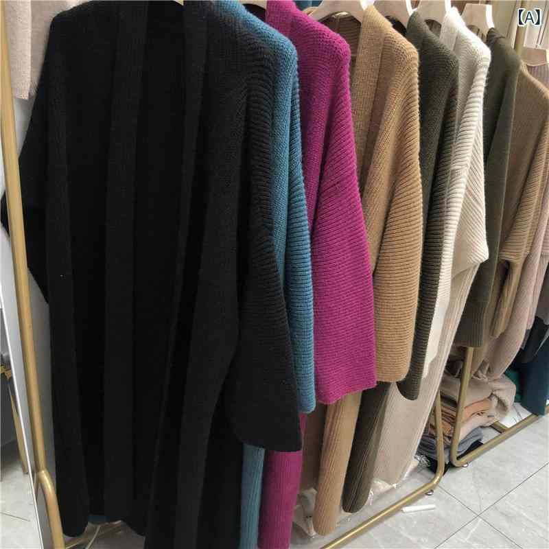 秋冬 風の 高 さ クールの 色の セーターの コートの レディースファッションの ゆったり して いる ニットの カーディガンx2x2
