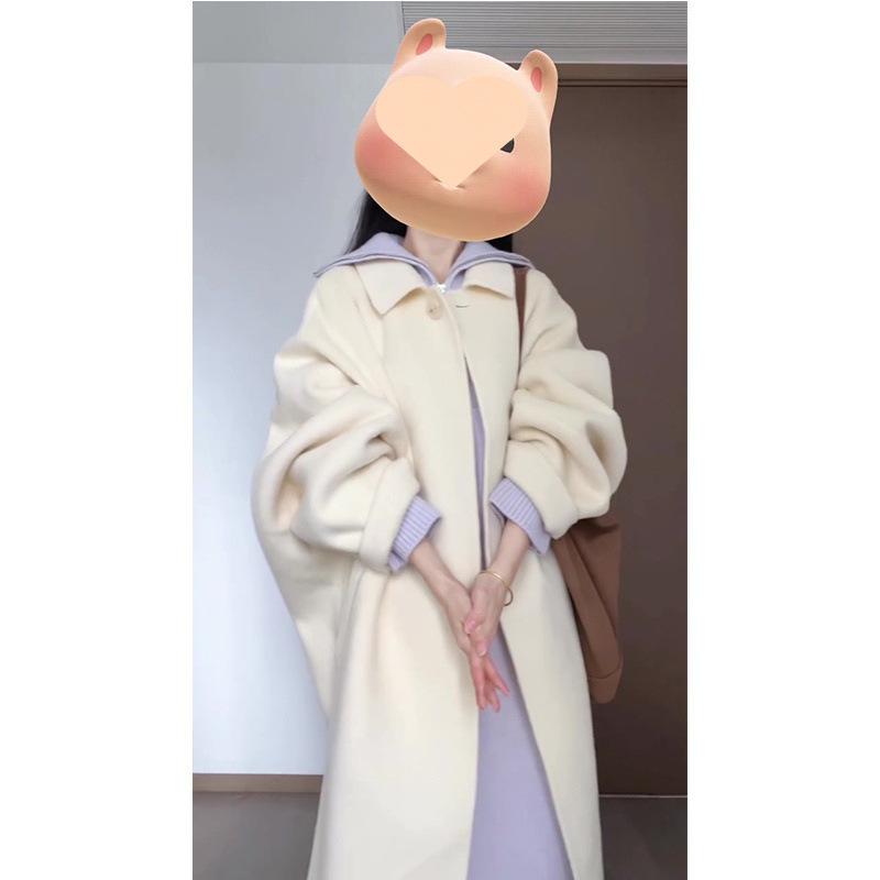 コート ワンピース セット レディース 冬 ウール ロング丈 シングルボタン ニット ロングスリーブ 柔らかい雰囲気 暖か フェミニン スタイル ゆったり 着こなし