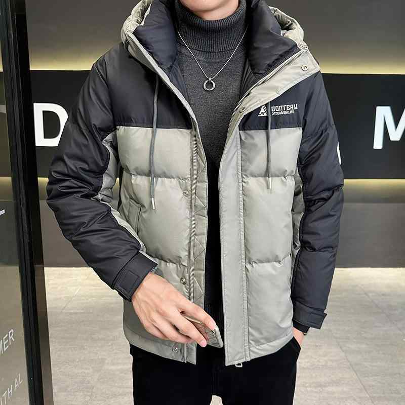 メンズ フード付き ダウンジャケット 白 ダックダウン カジュアル 冬用 暖か 軽量 保温性 高 ストリート 普段使い コート トップス