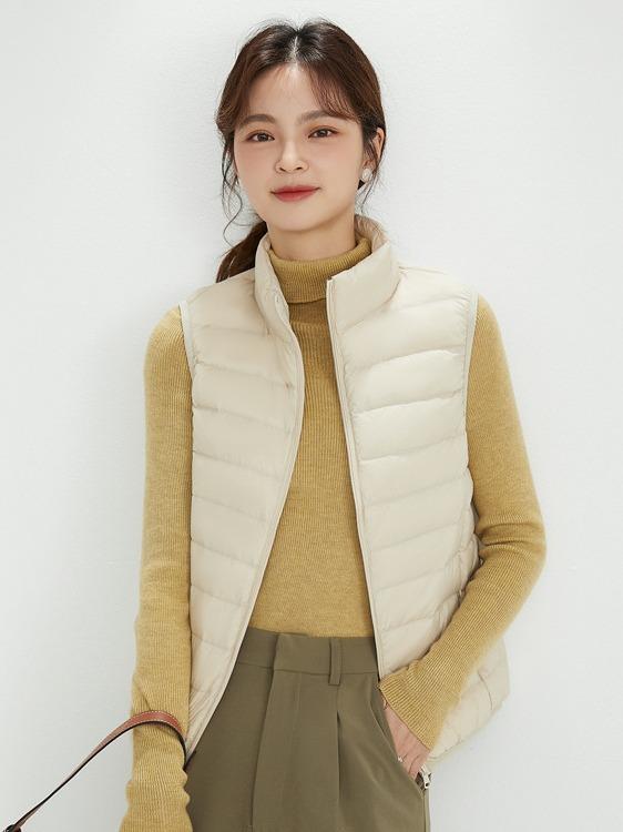 レディース ダウン ベスト 韓国 スタンドカラー 軽量 薄手 秋冬 大きめ サイズ 暖か 防寒 通勤 普段使い