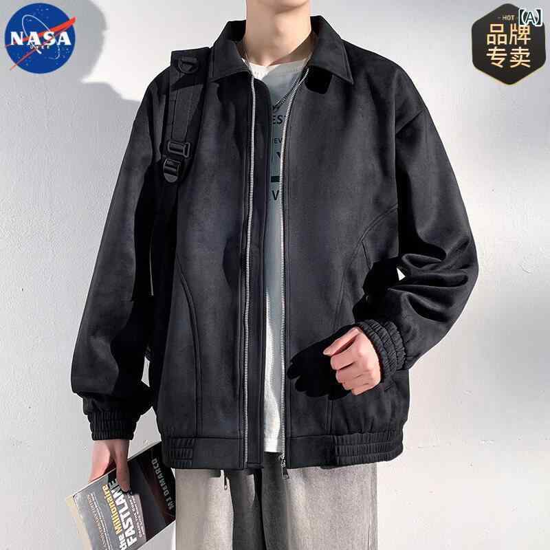 メンズ レザージャケット レトロ アメリカンスタイル スタンドカラー ゆったり ワーク ミリタリー 春秋 軽量 ストレッチ ブラック ブラウン