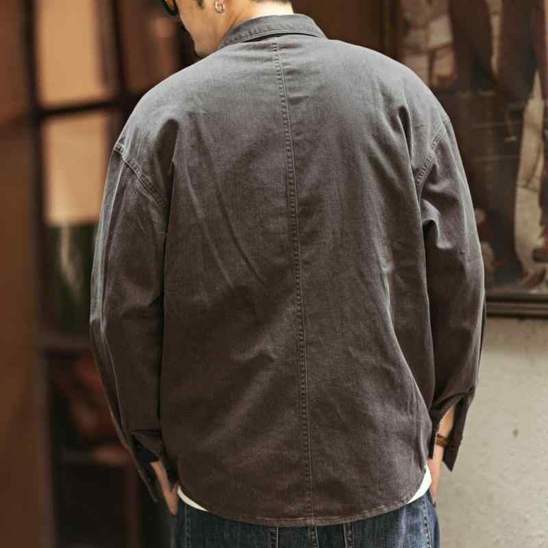 秋冬 メンズ ジーンズ プルオーバー 上衣 レトロ アメリカン表現スタイル ゆったり 心地よい 細工物御召しもの 狩猟 アウトドア 綿織物混 優しいこと 日常使い走り