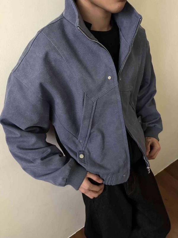 メンズ ハリントン 上衣 朦々たる 帆布地 ウォッシュド製作 心地好い アウター 普段使い走り 綿混 判定基準相応う
