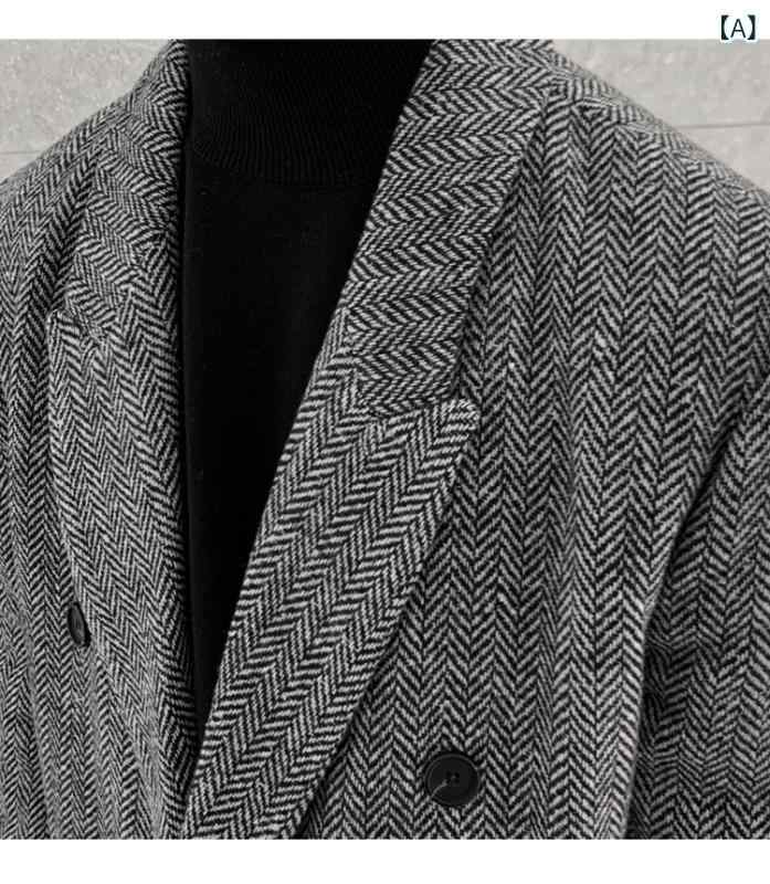 As 清河 秋冬型 厚手 コート 男性 韓国 カジュアル 文字の 中の 長さは 膝を 越えています。