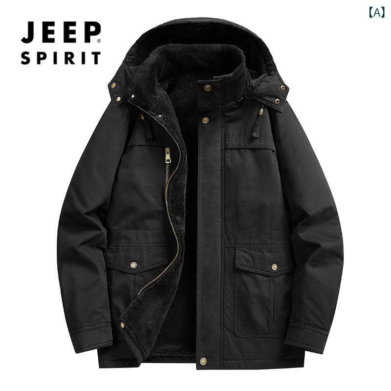 JEEP SPIRIT 上衣 成人男性 子ヒツジの 天鵞絨の 厚地の外套と 天鵞絨の 朦々たる 厚地の外套 成人男性 秋冬型中