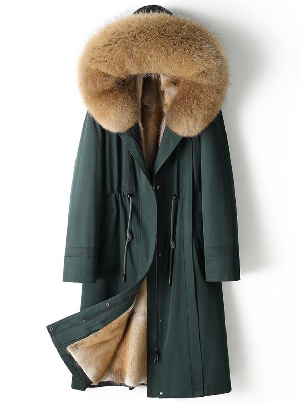 レディース 秋冬 ロングファーコート 水貂毛 貉子毛 取り外し式 大毛領 高級感 アウター 暖かみ 女性用