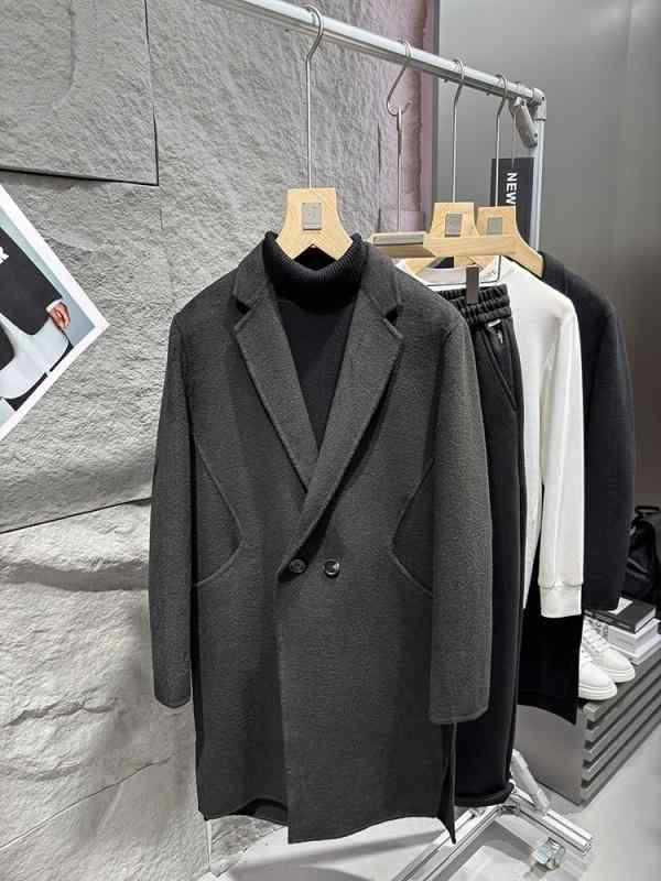 メンズ コート 秋冬 ダブルフェイス ウール混 アーバンスタイル 暖か 軽量 通勤用 普段使い 吸湿速乾