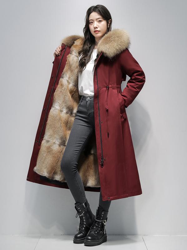 レディース ファー コート 取り外し可能 内胆 冬用 高級感 厚手 保温 アウター ファー素材 暖か ロング丈