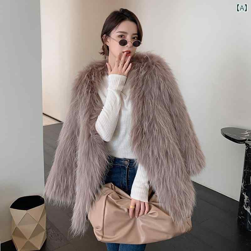 アライグマの 毛皮の 両面 織り 若見え 女性 用 ファー コート 2025 年 ミドル 丈 海 寧 フォックスファーコートx2x2