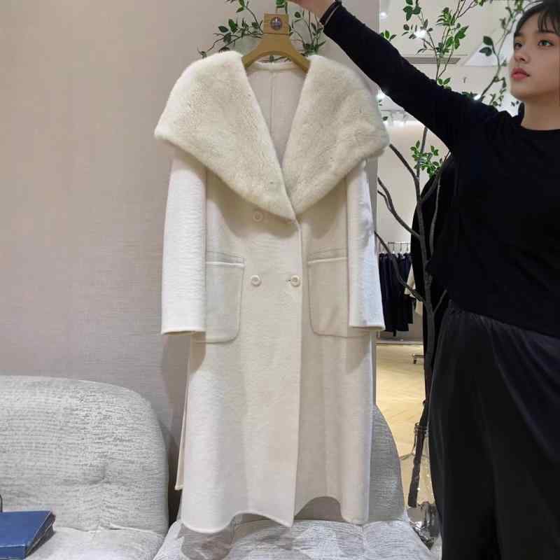 レディース 秋冬 ロング厚地の外套 毛皮 襟 両面 酉の方角三尺帯 保温 か細い 御膳上等感 生あたたかい 雅びやか 表現スタイルx2x2